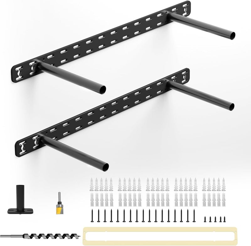 Craftersmark 2pcs Floating Shelf Hardware Heavy Duty Hidden Shelf Brackets Support,Wall Mounting Invisible Floating Shelves Bracket with Jig (22" x 6" x 1.5" with Tools) - Image 1